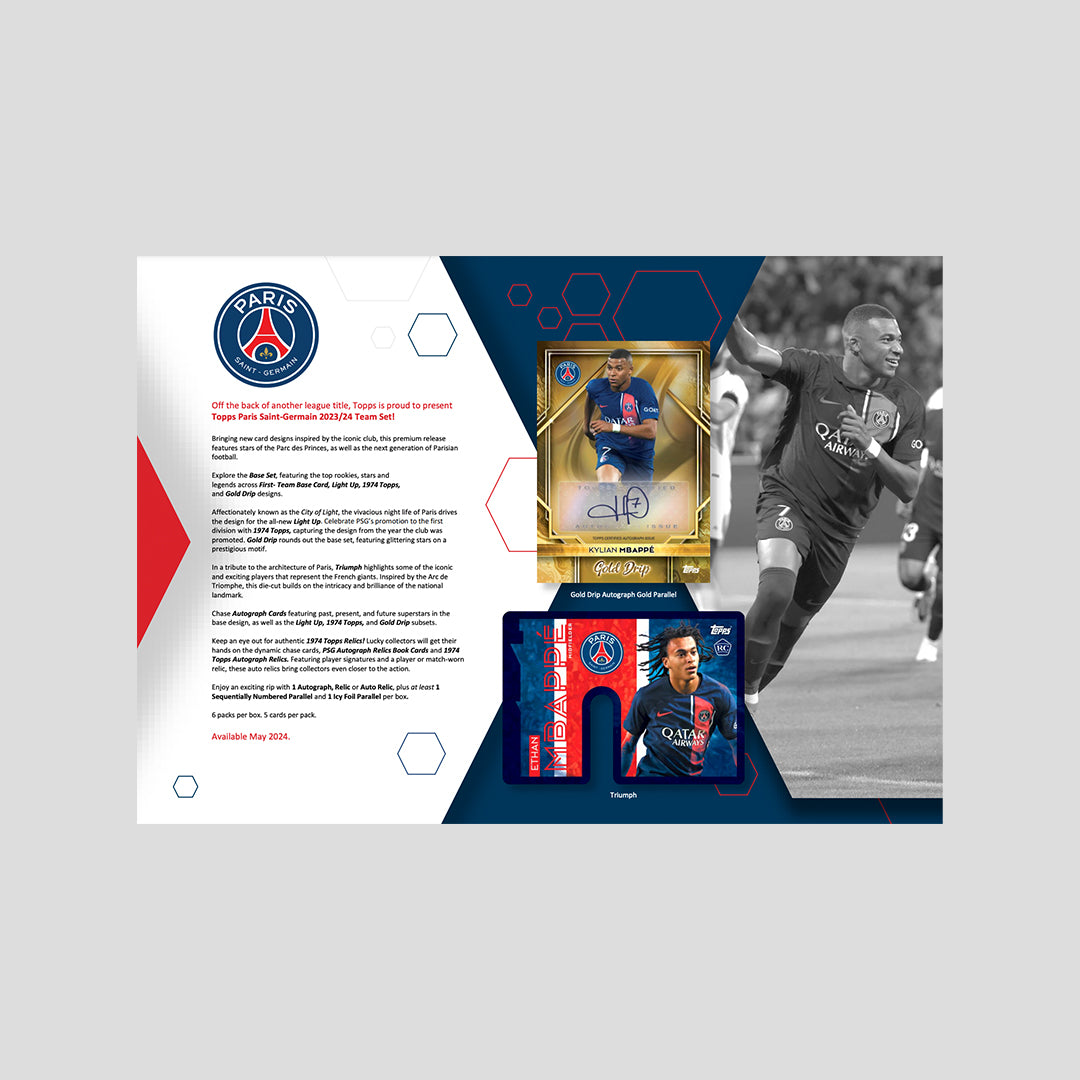 2023-24 Topps Soccer Paris Saint Germain Team Set Box