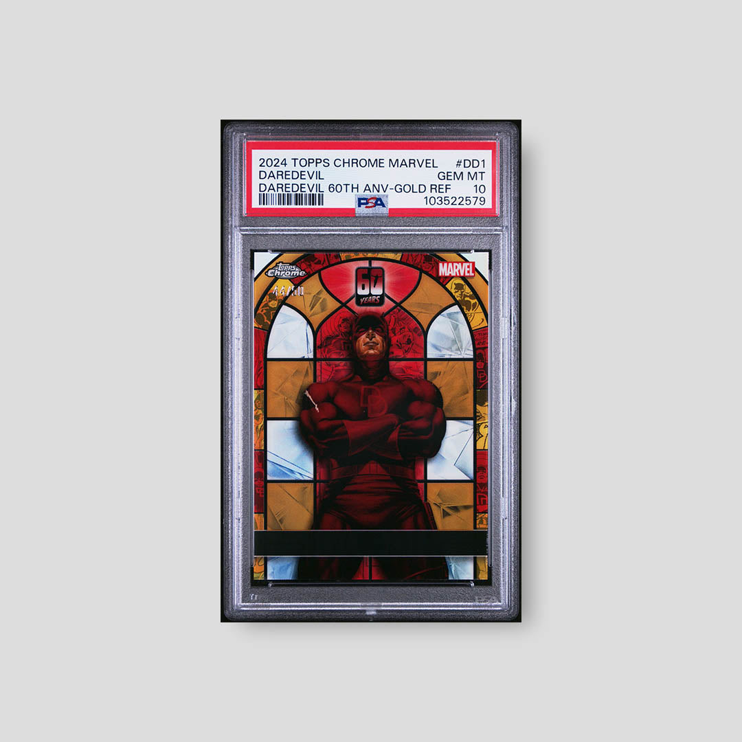 2024 Topps Chrome Marvel Daredevil 60th Anniversary Gold PSA 10