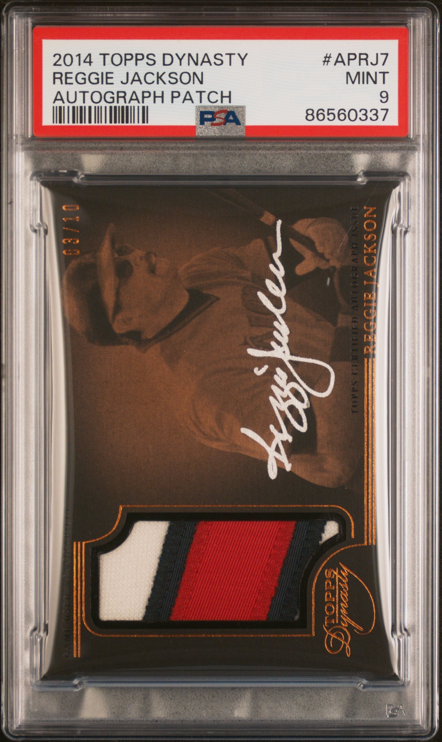 2014 Topps Dynasty Autograph Patch #APRJ7 Reggie Jackson Autograph Patch PSA 9 - CDP