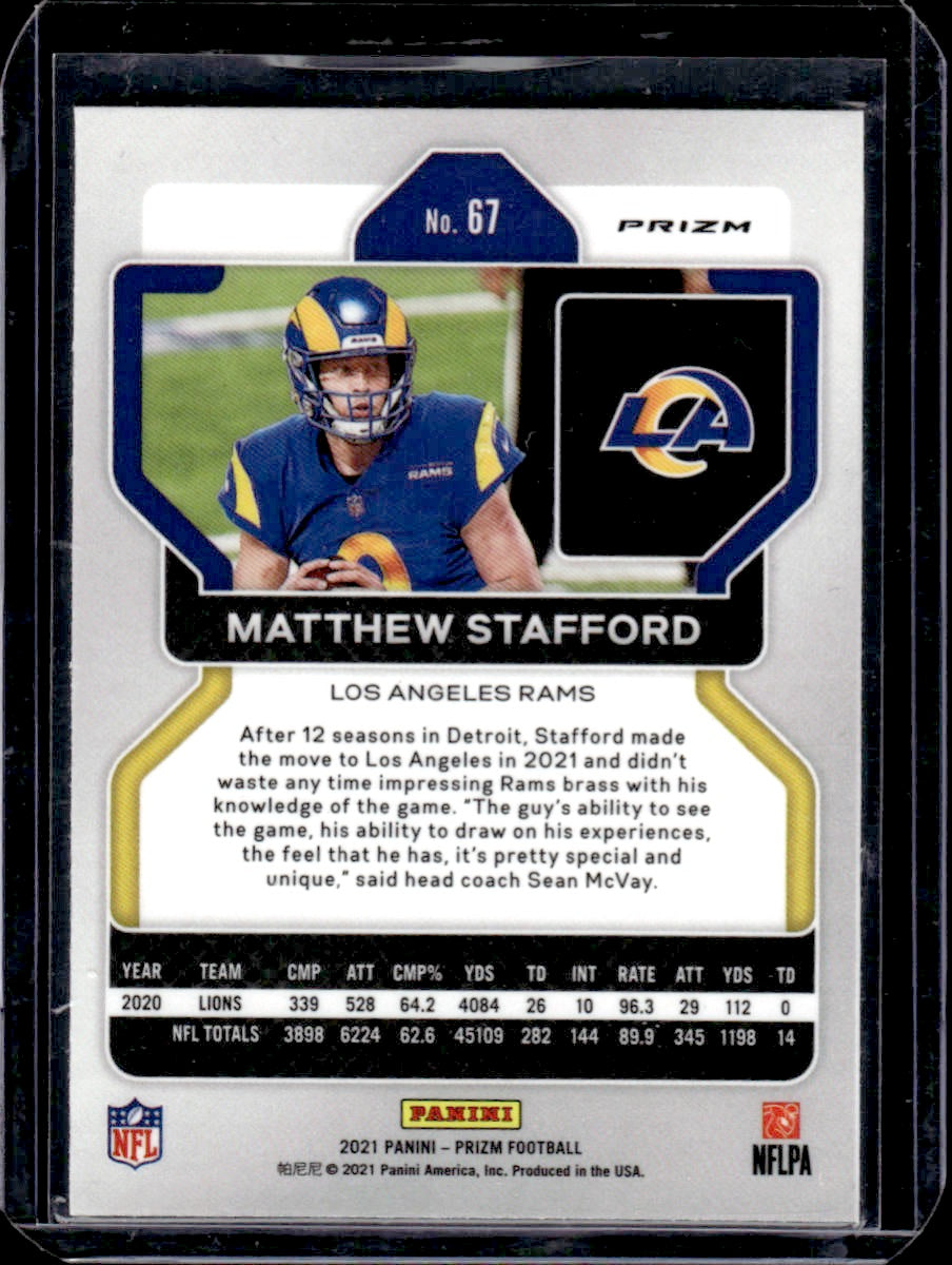 2021 Panini Prizm Matthew Stafford Blue #67