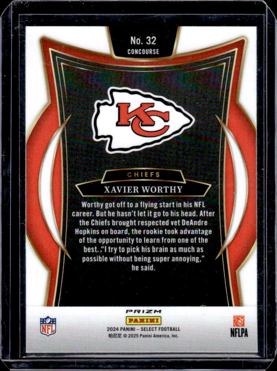 2024 Panini Select Xavier Worthy Silver Prizm RC #32