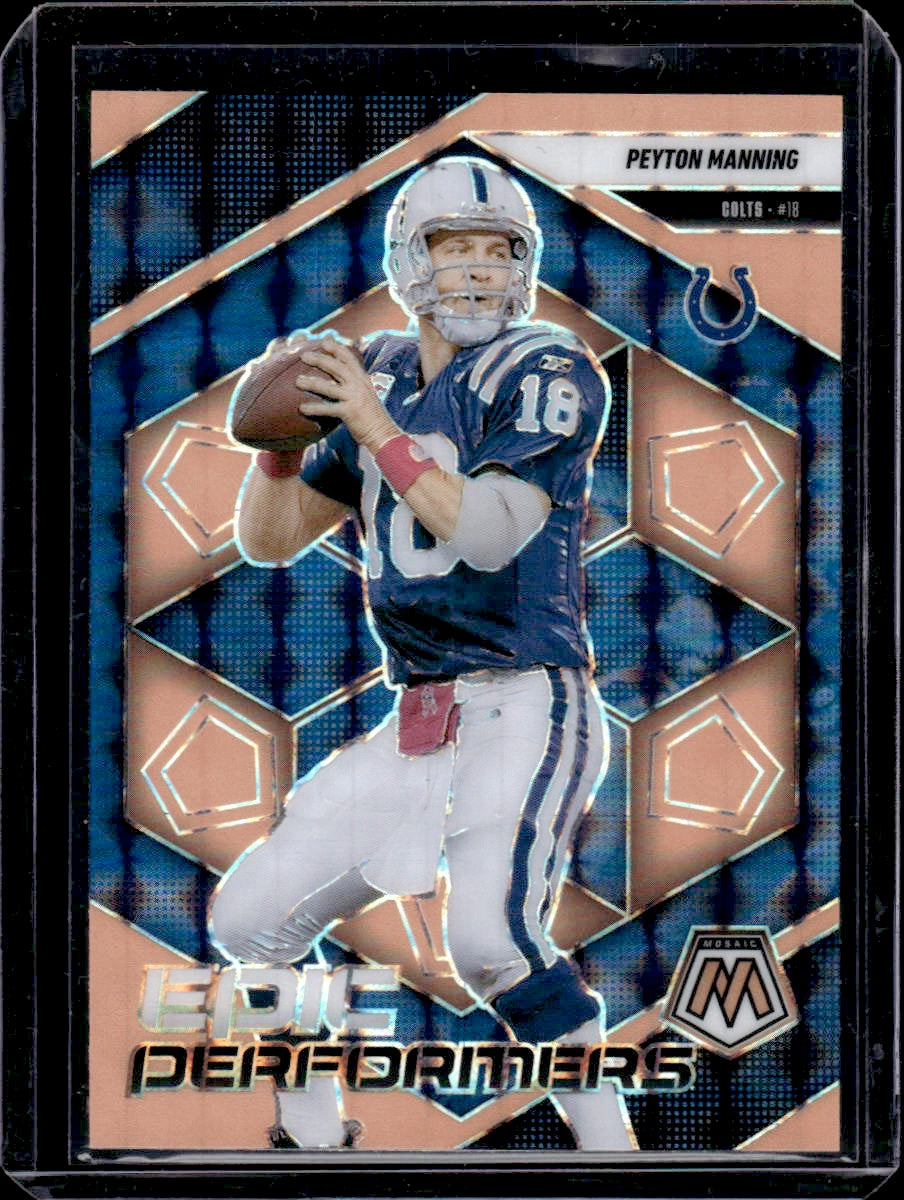 2025 Panini Mosaic Peyton Manning Epic Performers Mosaic Orange Fluorescent #15