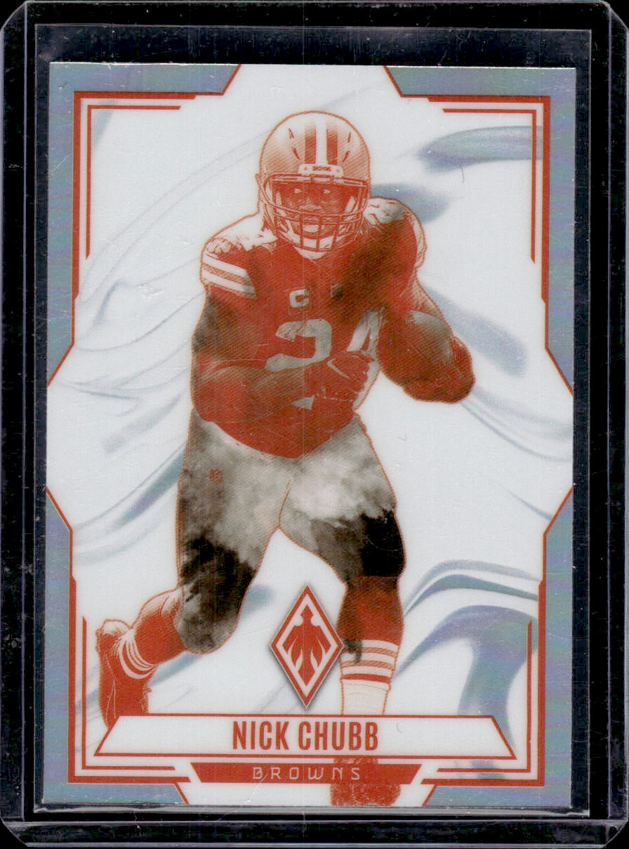 2023 Panini Phoenix Nick Chubb Contours Silver Seismic #CON-11