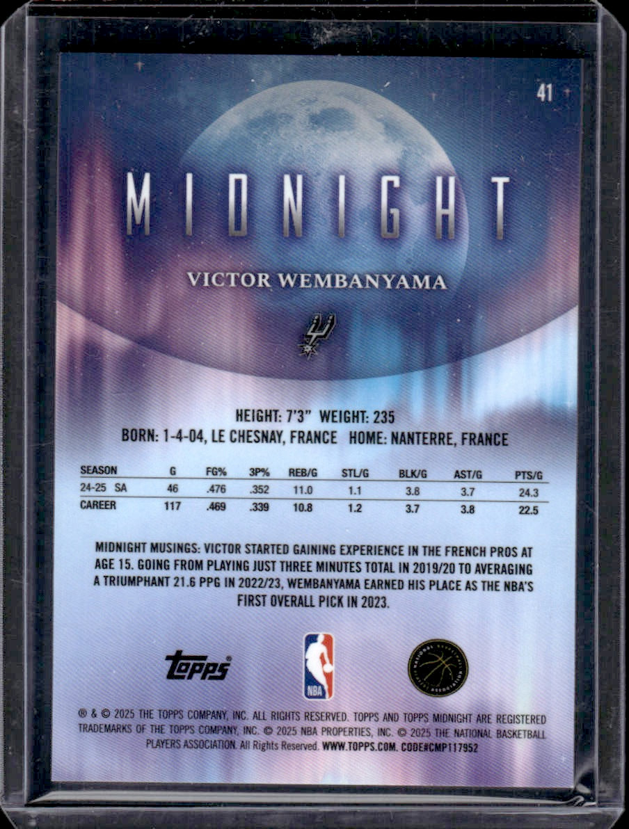 2025-26 Topps Midnight Victor Wembanyama #41