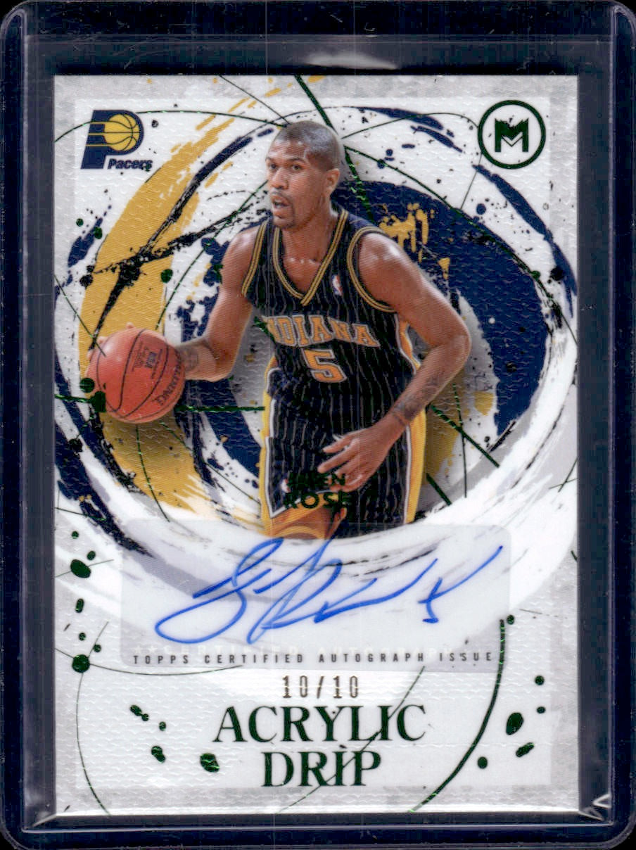 2025-26 Topps Motif Jalen Rose Acrylic Drip Winsor Green #/10 AU #ADA-JRO