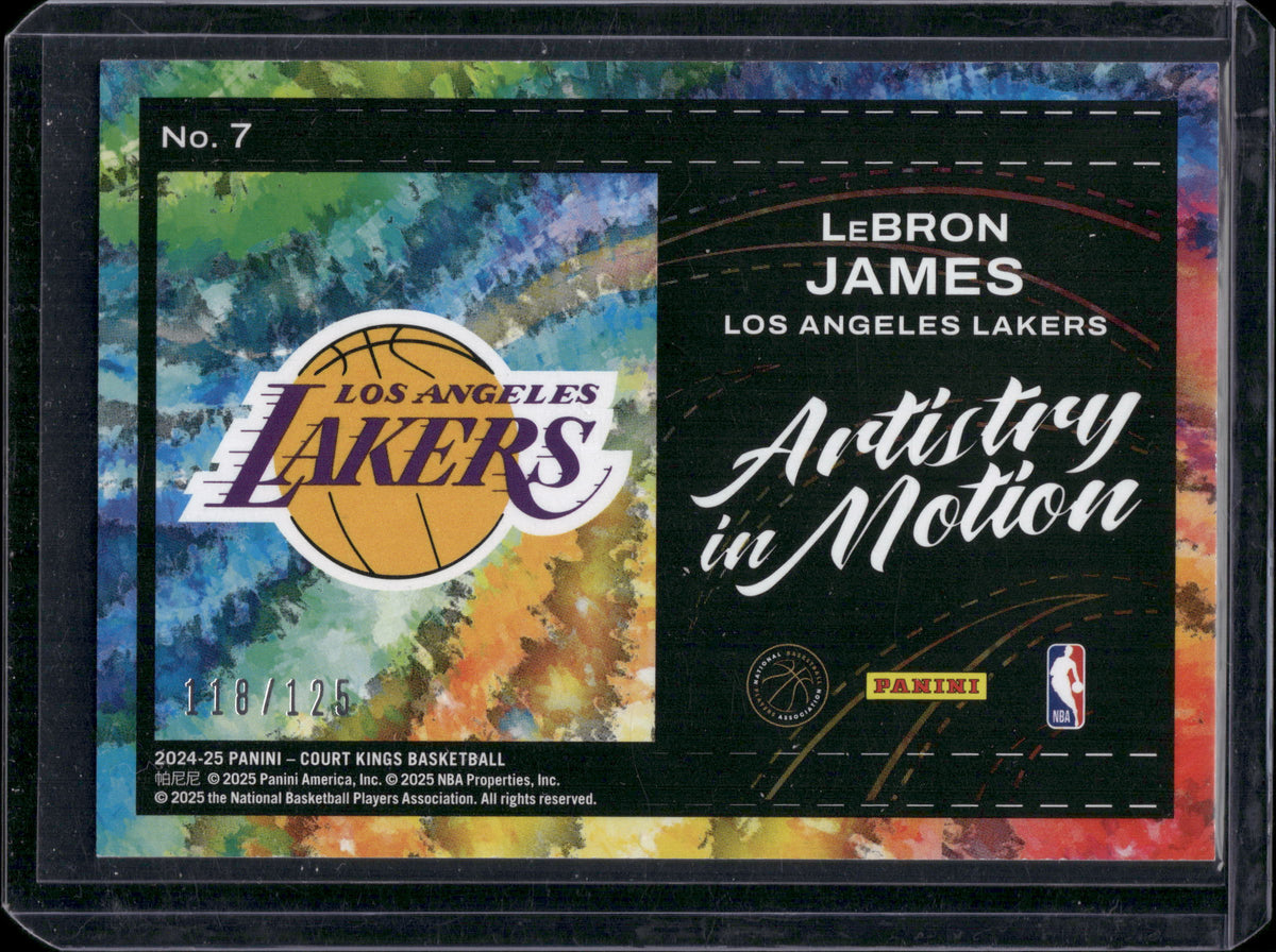 2024-25 Panini Court Kings LeBron James Artistry in Motion Burgundy #/125 #7