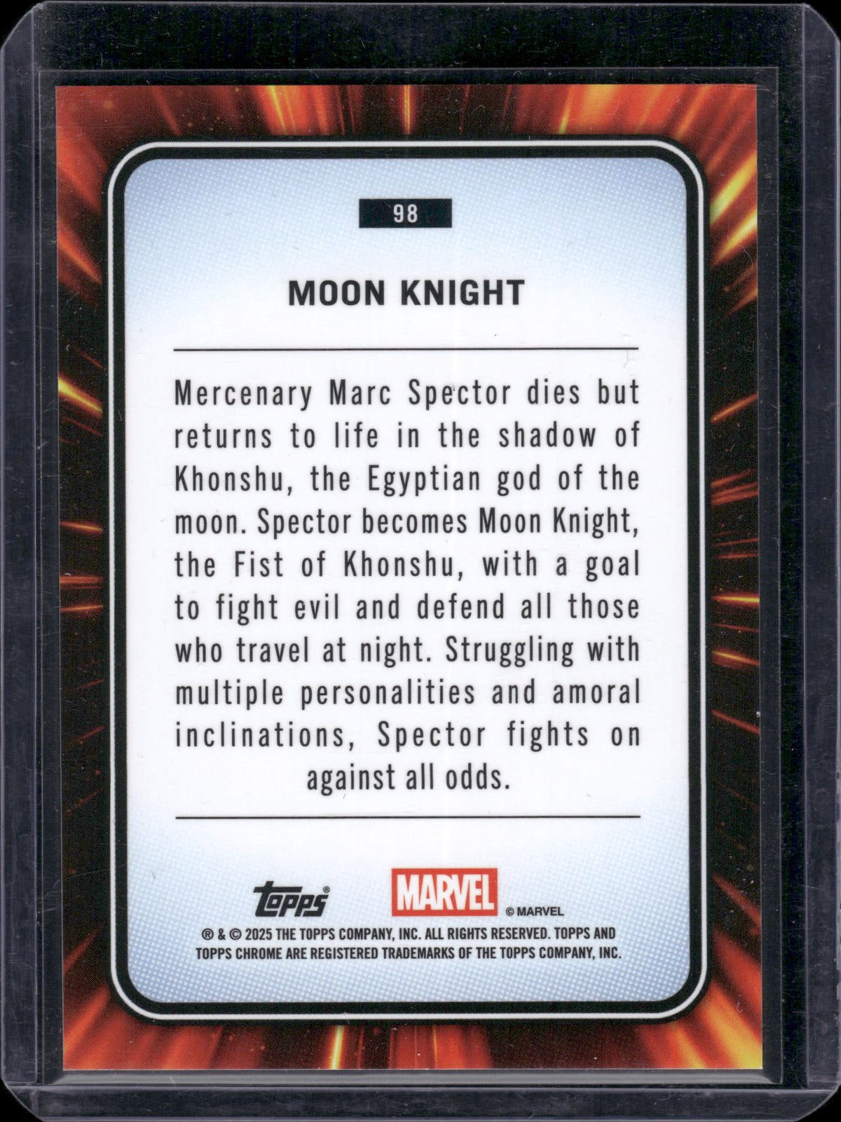 2025 Topps Chrome Marvel Moon Knight Spider Web /399 #98
