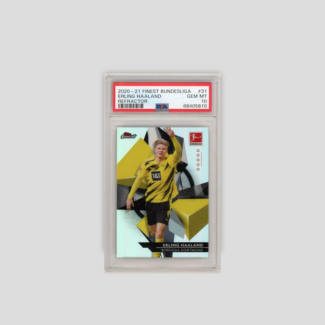 2020 Topps Finest Bundesliga Erling Haaland Refractor #31 PSA 10 - Q's Cards