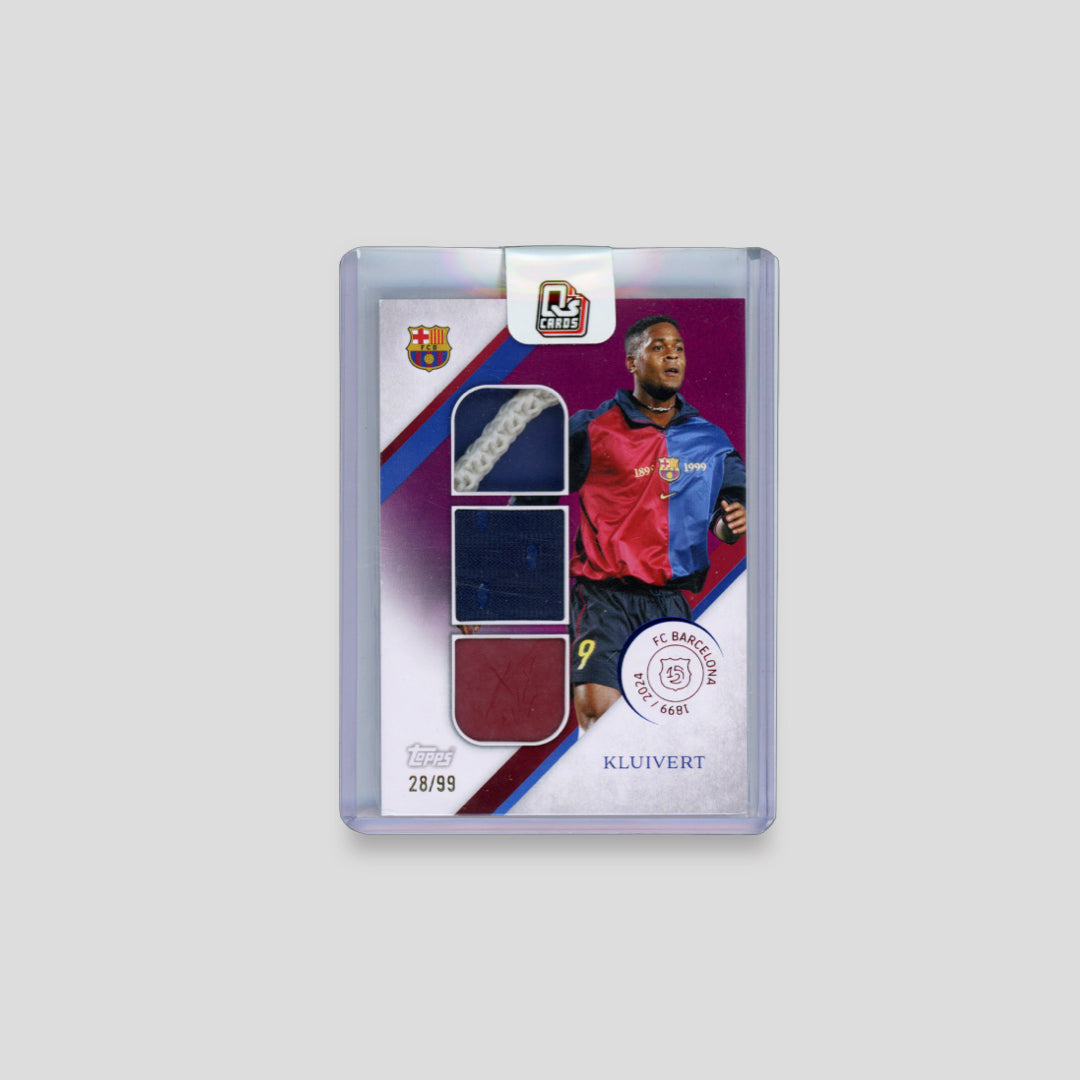 2024/25 Topps Barcelona 125 Patrik Kluivert Triple Relic /99 - Q's Cards