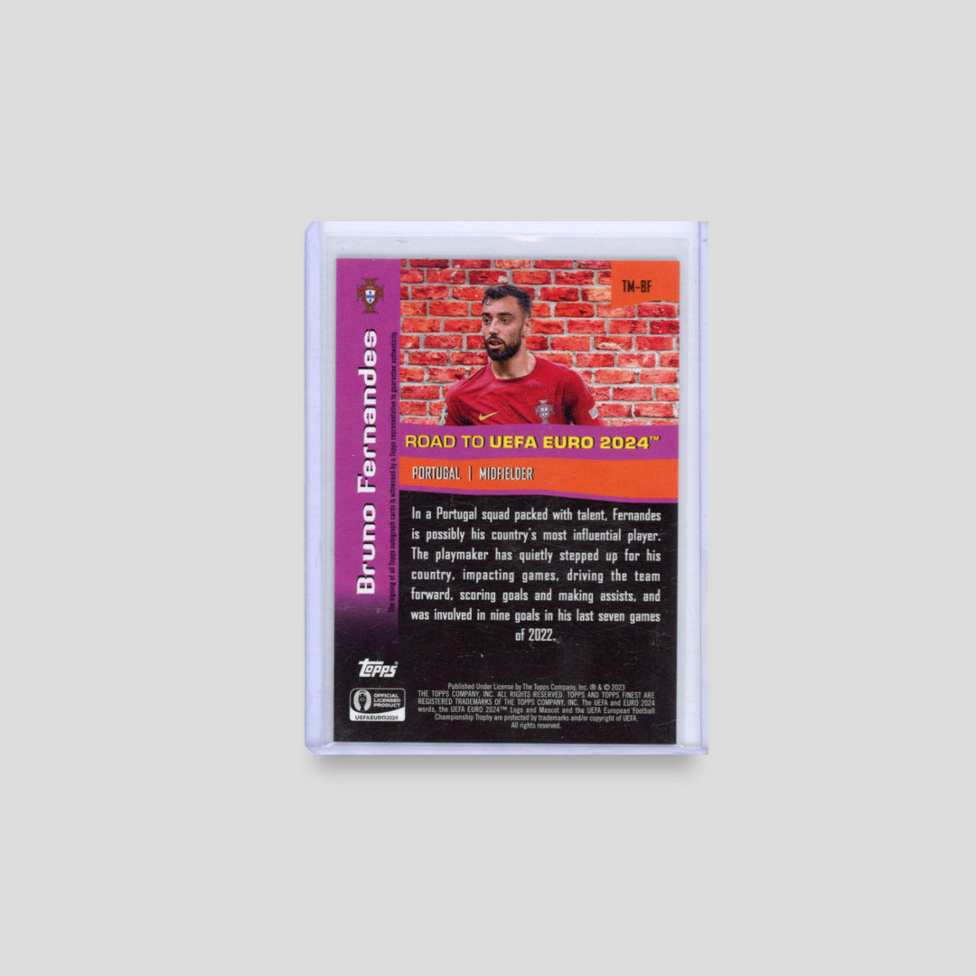 2023 Topps Finest Road to Euros Bruno Fernandes The Man Auto /350 - Q's Cards