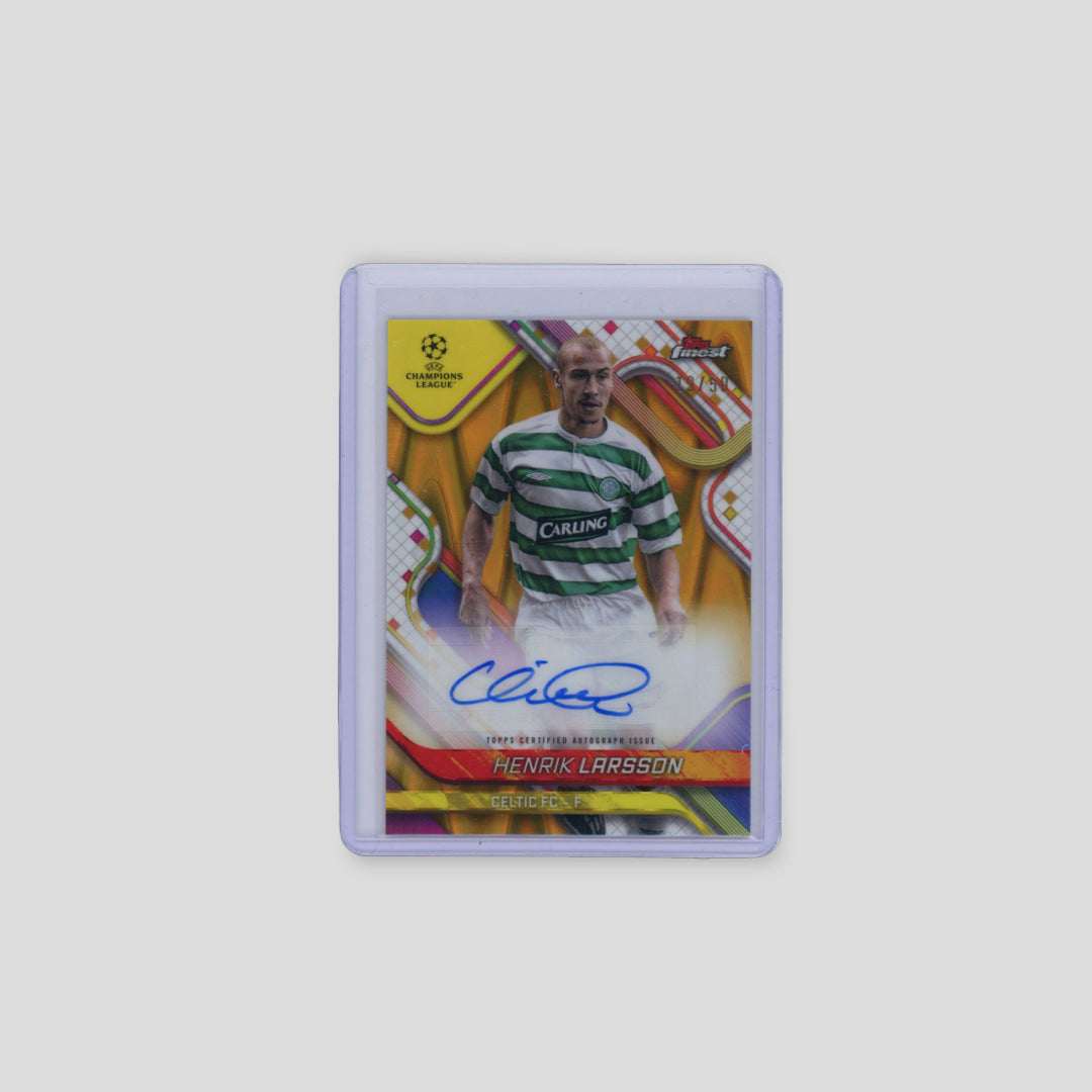 2024/25 Topps Finest UCC Henrik Larsson Auto /50 - Q's Cards