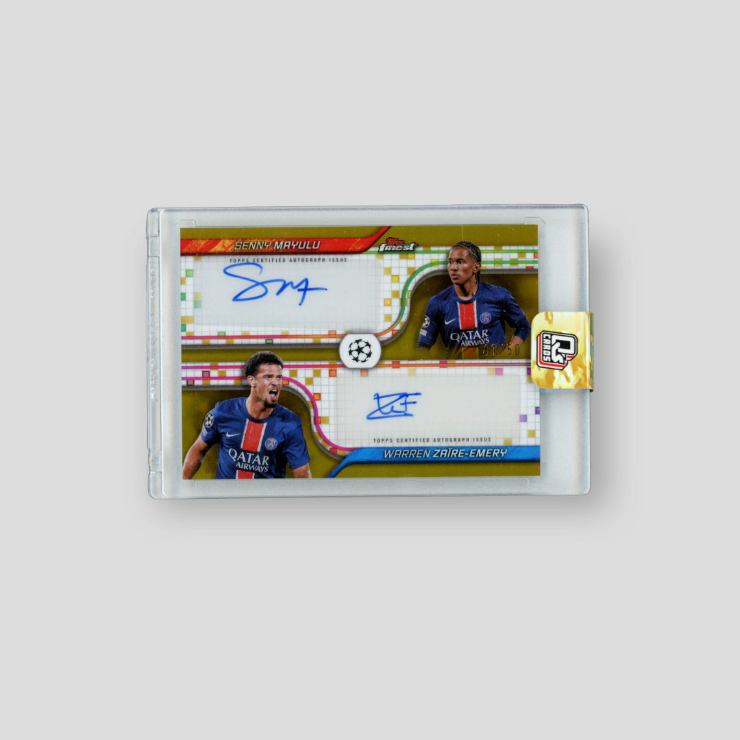 2024 Topps Finest UCC PSG Mayulu / Zaire-Emery Dual Auto /50 - Q's Cards