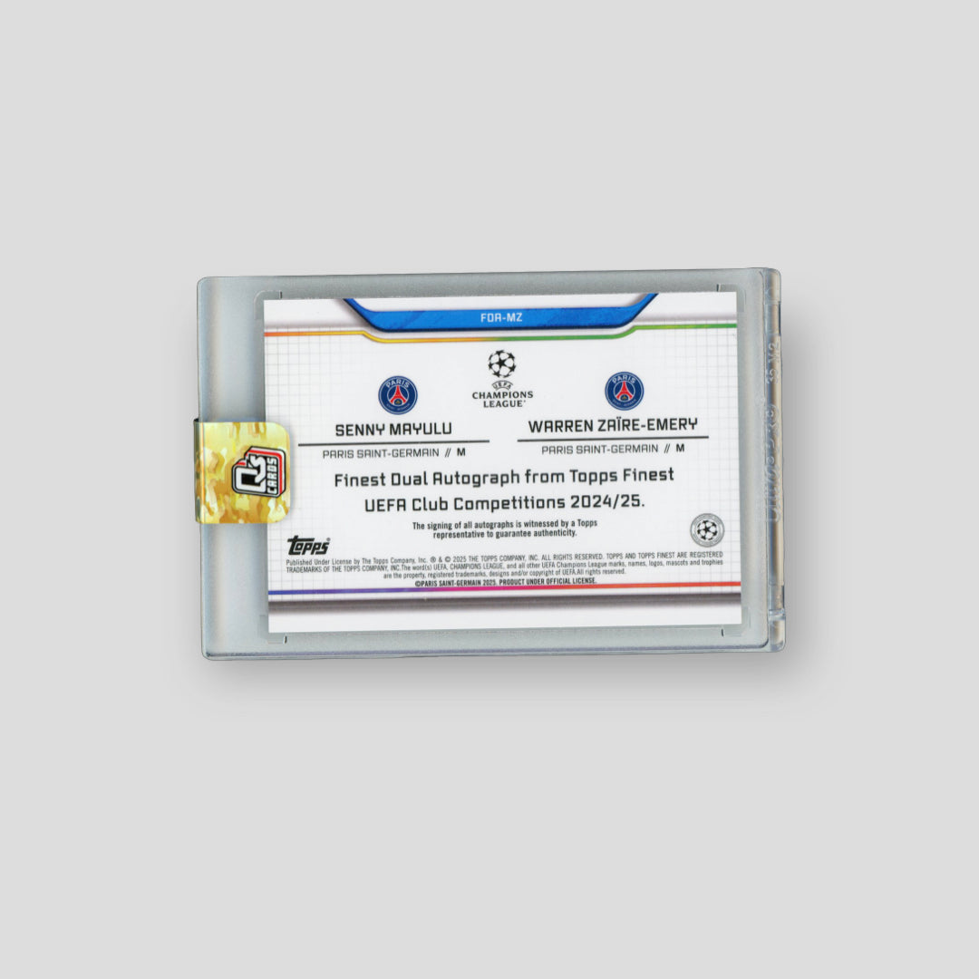 2024 Topps Finest UCC PSG Mayulu / Zaire-Emery Dual Auto /50 - Q's Cards