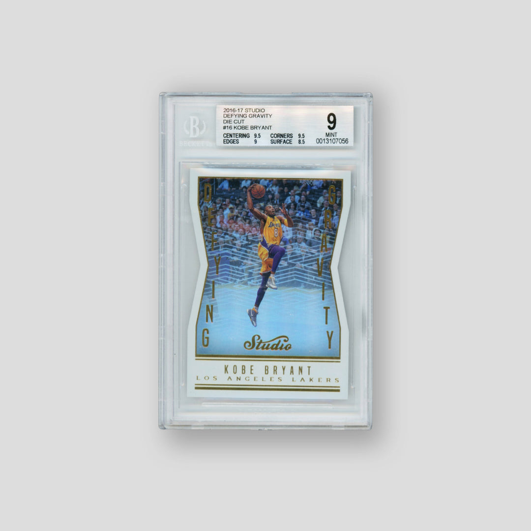 2016-17 Panini Studio Kobe Bryant Defying Gravity Die Cut (BGS 9) - Q's Cards