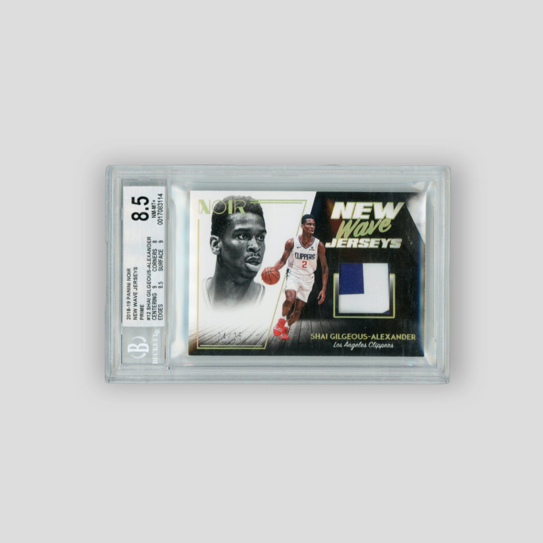 2018 Panini Noir New Wave Jerseys Shai Gilgeous-Alexander RC /25 (BGS 8.5) - Q's Cards