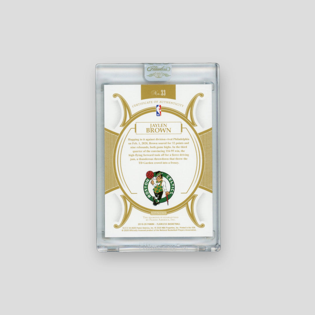 2019-20 Panini Flawless Basketball Jaylen Brown Green Diamond /5 - Q's Cards