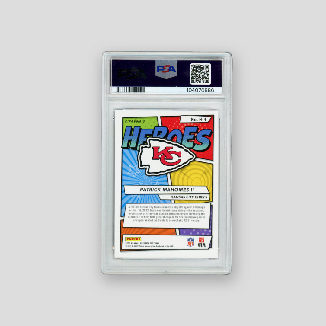 2022 Panini Prestige Patrick Mahomes Heroes Red Xtra Points (PSA 7) - Q's Cards