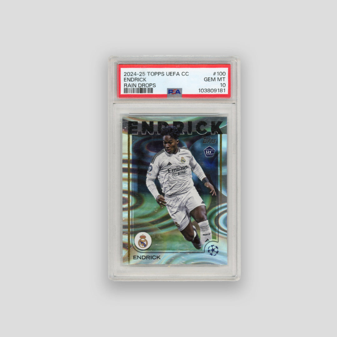 2024/25 Topps UEFA UCC Endrick RC Rain Drops (PSA 10) - Q's Cards