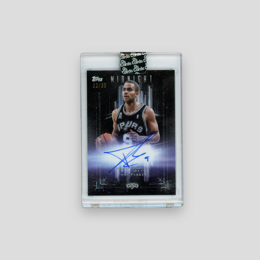 2025-26 Topps Midnight Basketball Tony Parker Auto Dark Matters /35 - Q's Cards