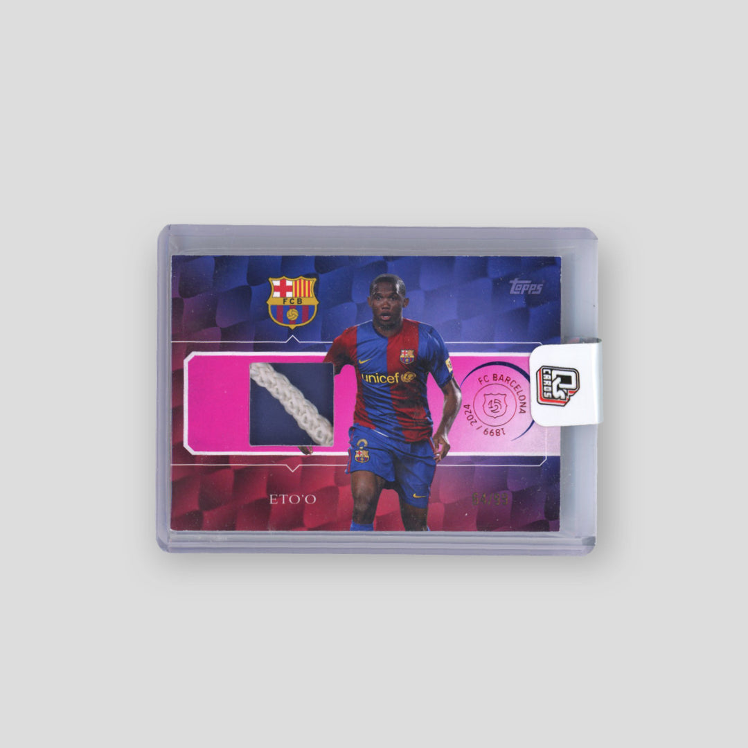 2025 Topps FC Barcelona 125 Eto'o Camp Nou Relic /99 - Q's Cards