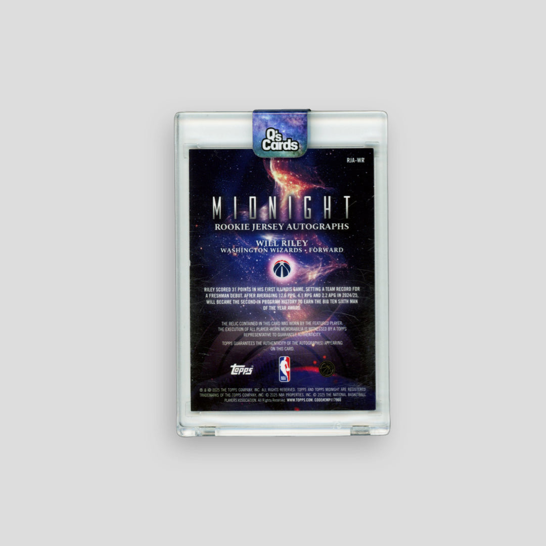 2025-26 Topps Midnight Basketball Will Riley RPA - Q's Cards