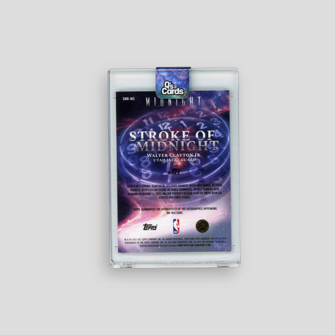 2025-26 Topps Midnight Basketball Walter Clayton Jr RC Auto /199 - Q's Cards