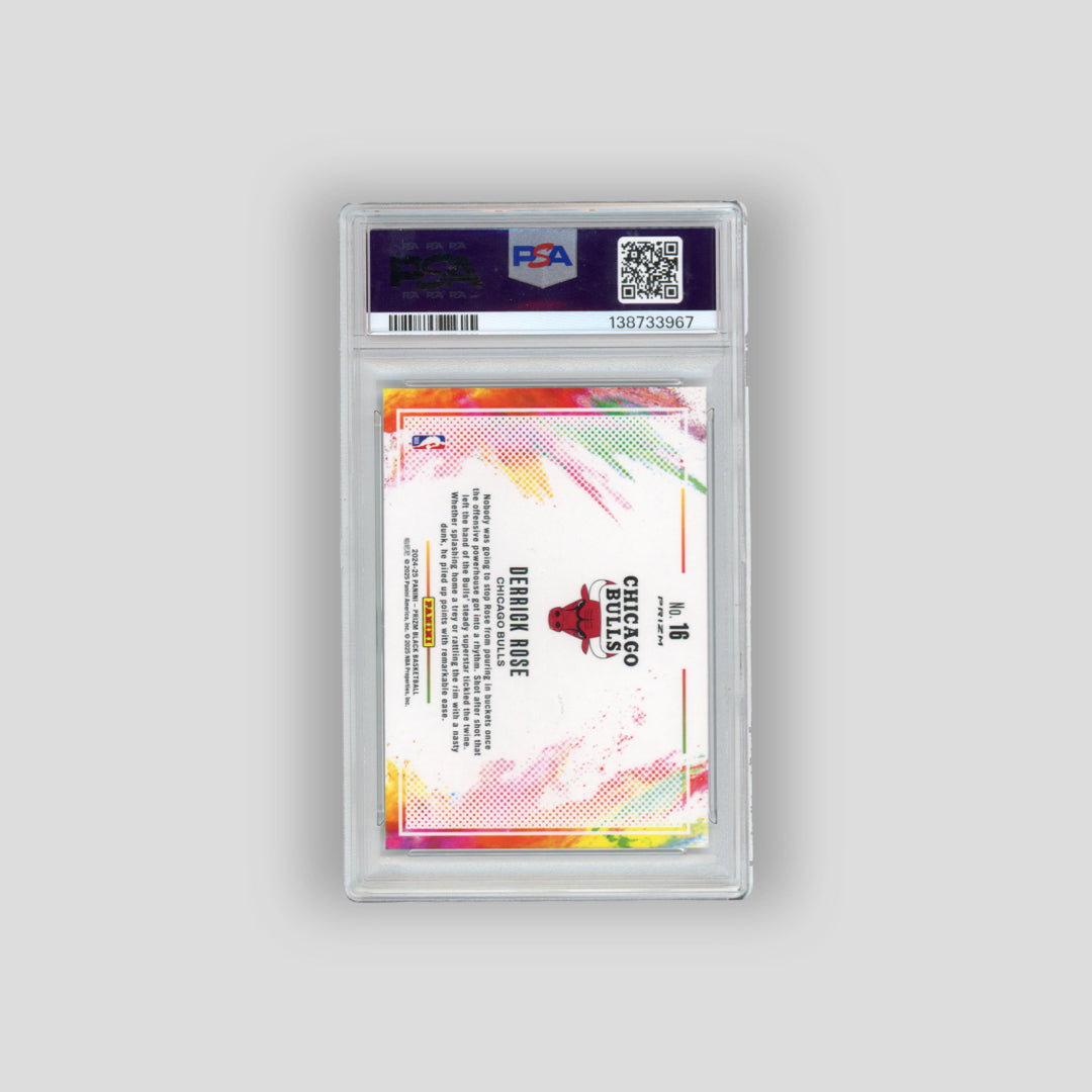 2024-25 Panini Prizm Black Colorblast Derrick Rose (PSA 10) - Q's Cards