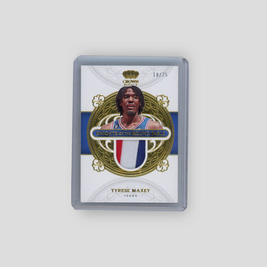 2022-23 Panini Crown Royale Knights of the Round Table Tyrese Maxey Gold /10 #KRT-TYM - Q's Cards