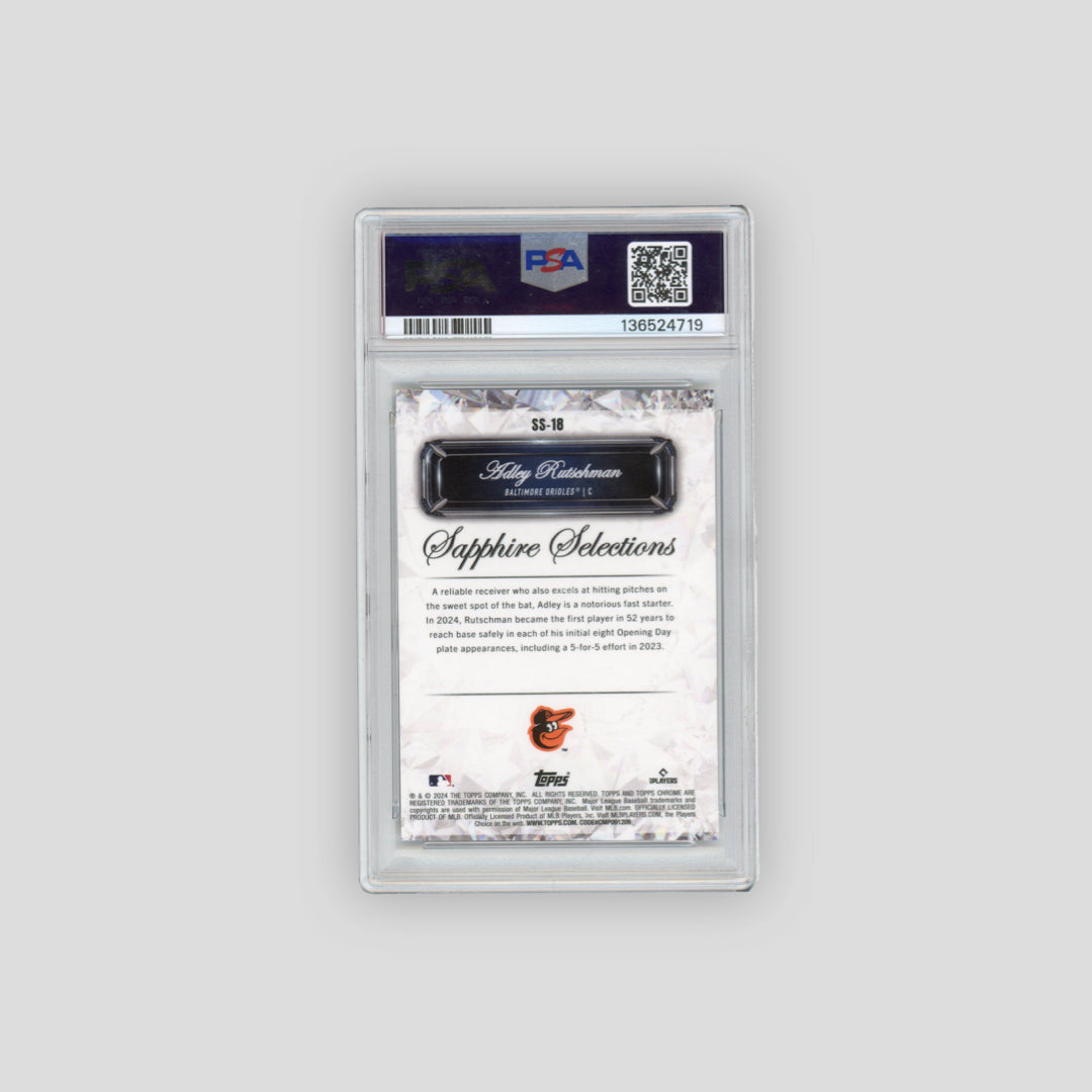 2024 Topps Chrome Sapphire Selections Adley Rutschman Black /10 (PSA 10) - Q's Cards