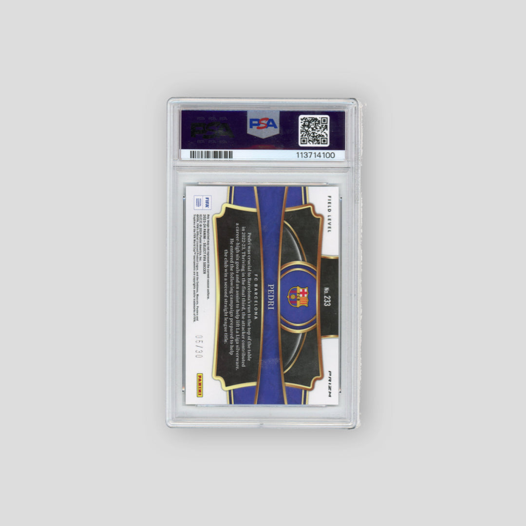 2023-24 Panini Select FIFA Pedri Tie-Dye /30 #233 (PSA 10) - Q's Cards