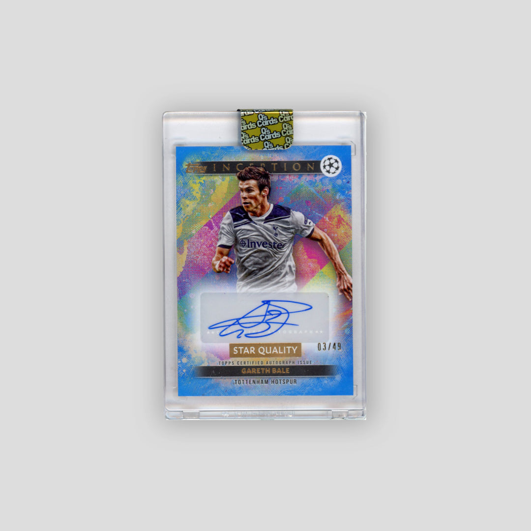 2024-25 Topps Inception Gareth Bale Blue Star Quality Auto /49 #SQA-GB - Q's Cards