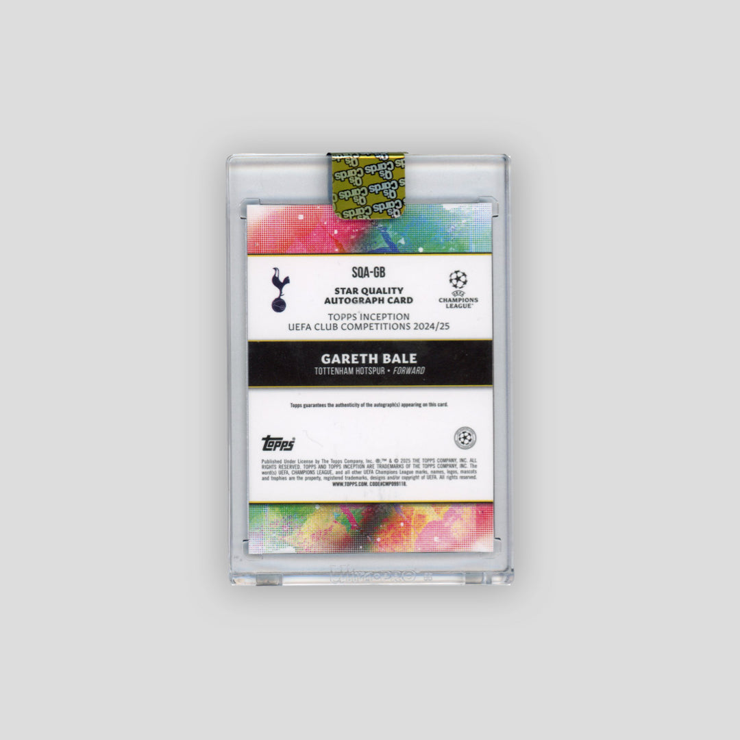 2024-25 Topps Inception Gareth Bale Blue Star Quality Auto /49 #SQA-GB - Q's Cards