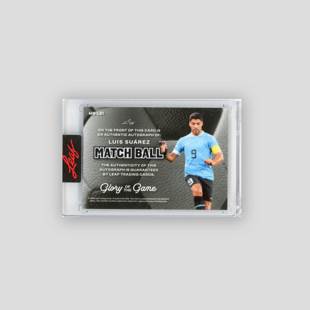 2026 Leaf Glory of the Game Luis Suarez Match Ball Auto /25 #MB-LS1 - Q's Cards