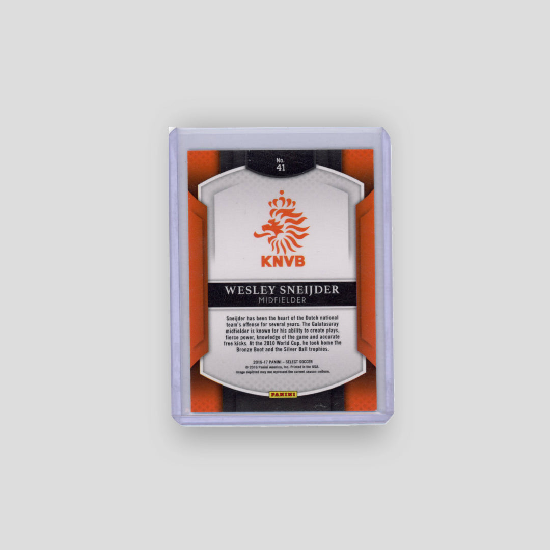 2016-17 Panini Select Soccer Wesley Sneijder On Card Auto Base #41