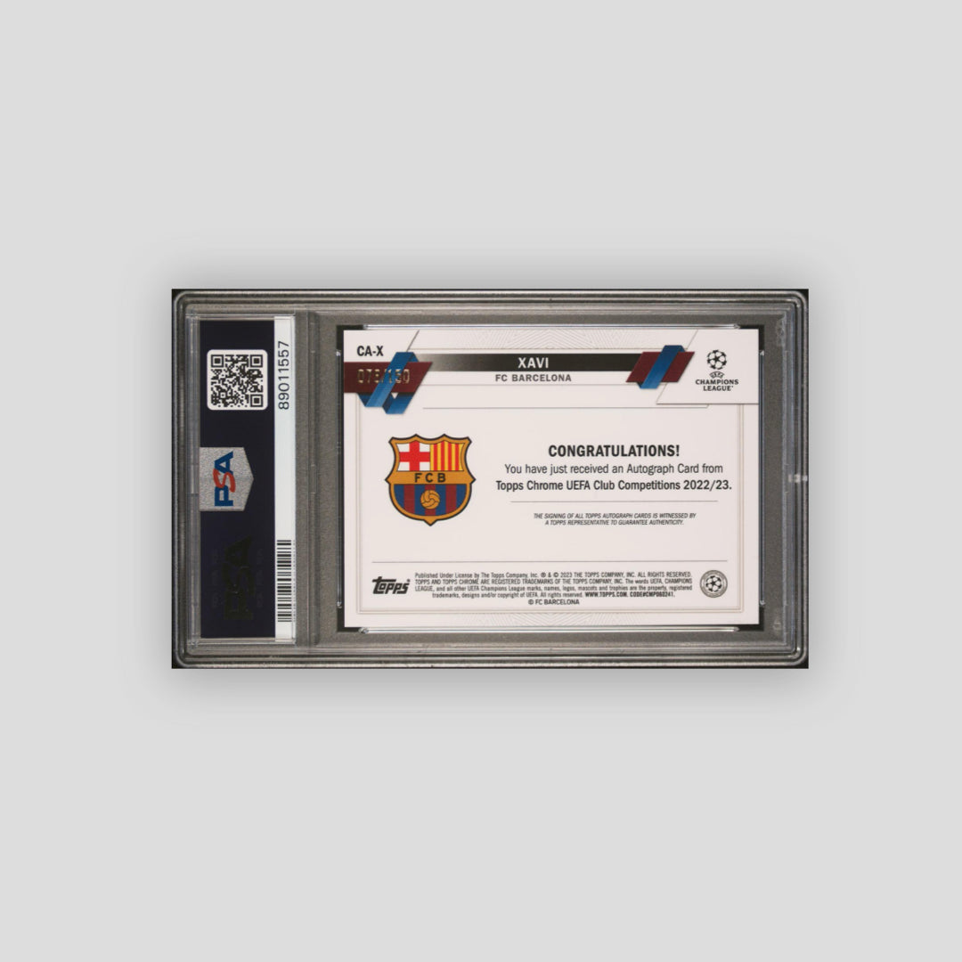 2022-23 Topps Chrome UCC Xavi Chrome Autograph-Blue Ref #X PSA 10 - CDP