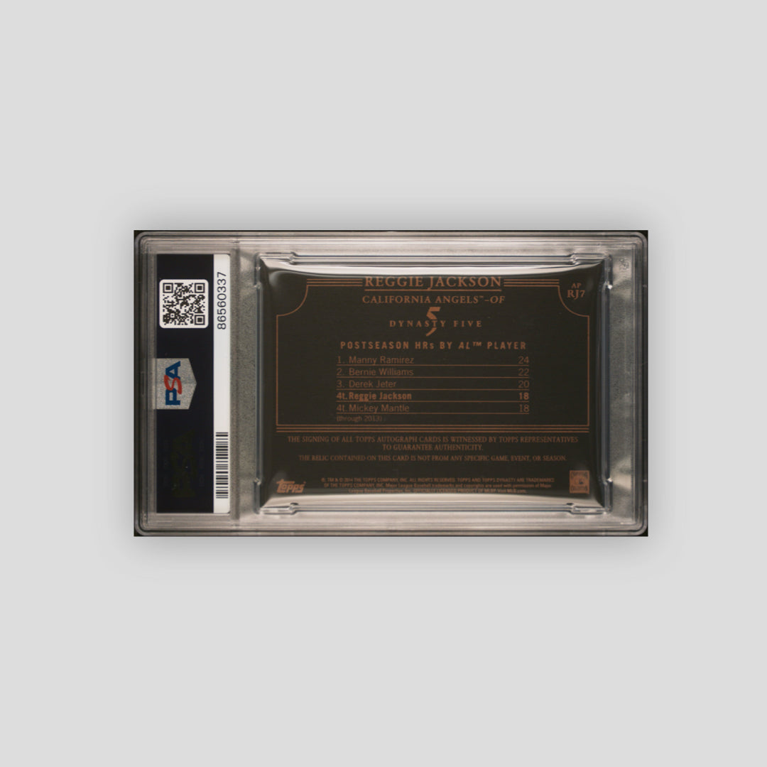 2014 Topps Dynasty Autograph Patch #APRJ7 Reggie Jackson Autograph Patch PSA 9