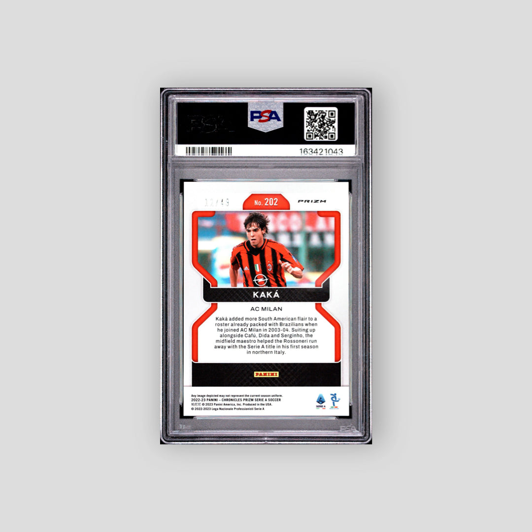 2022-23 Panini Chronicles Kaka Prizm Serie A Blue /49 #202 PSA 9 - Q's Cards