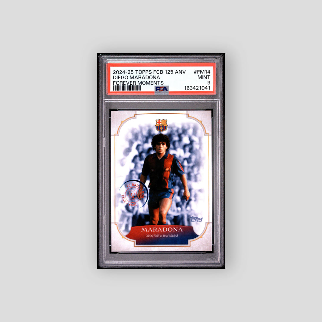 2024-25 Topps FCB 125 Anniversary Diego Maradona Forever Moments #FM14 PSA 9 - Q's Cards