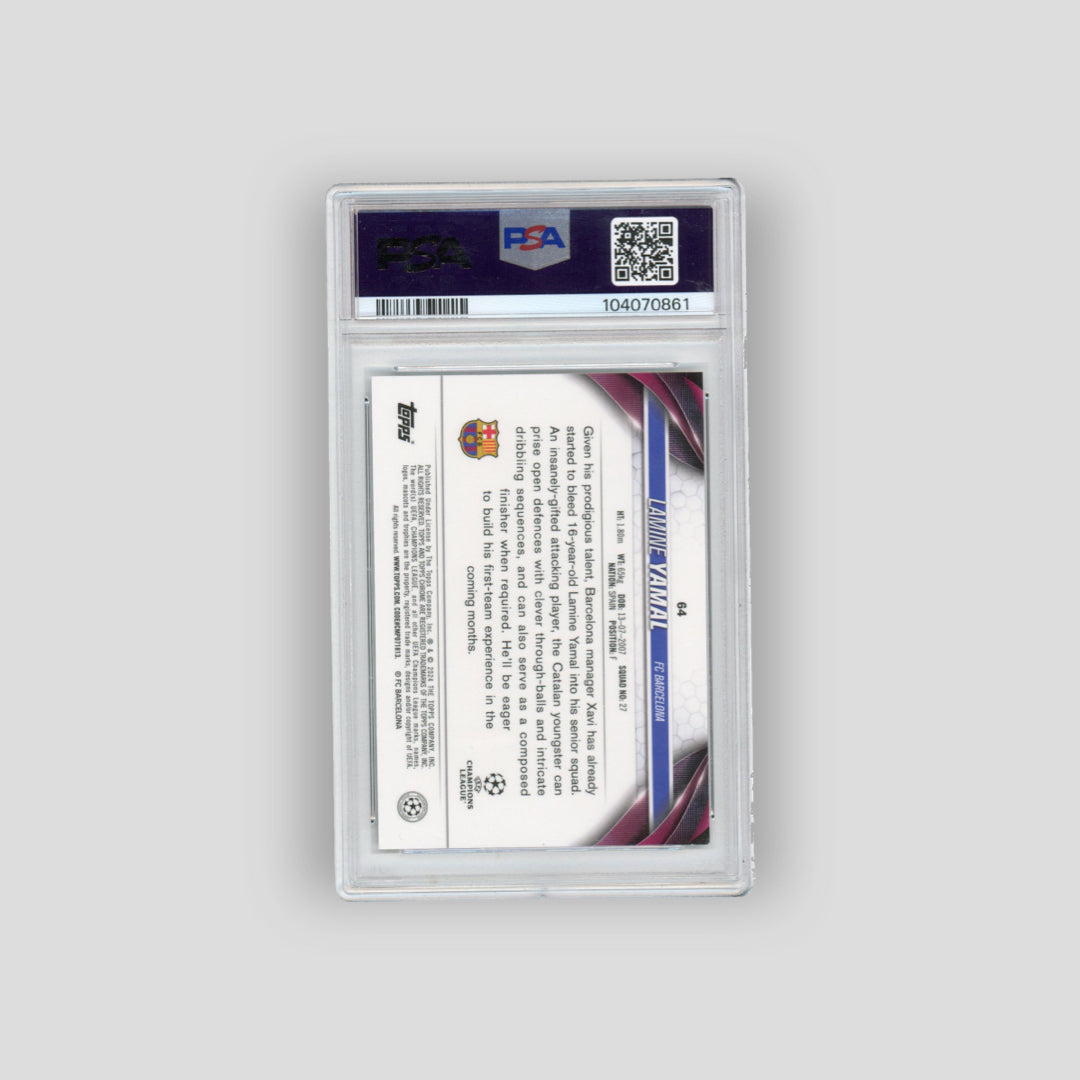 2023-24 Topps Chrome Lamine Yamal Night Vision Ray Wave /255 #64 (PSA 9) - Q's Cards