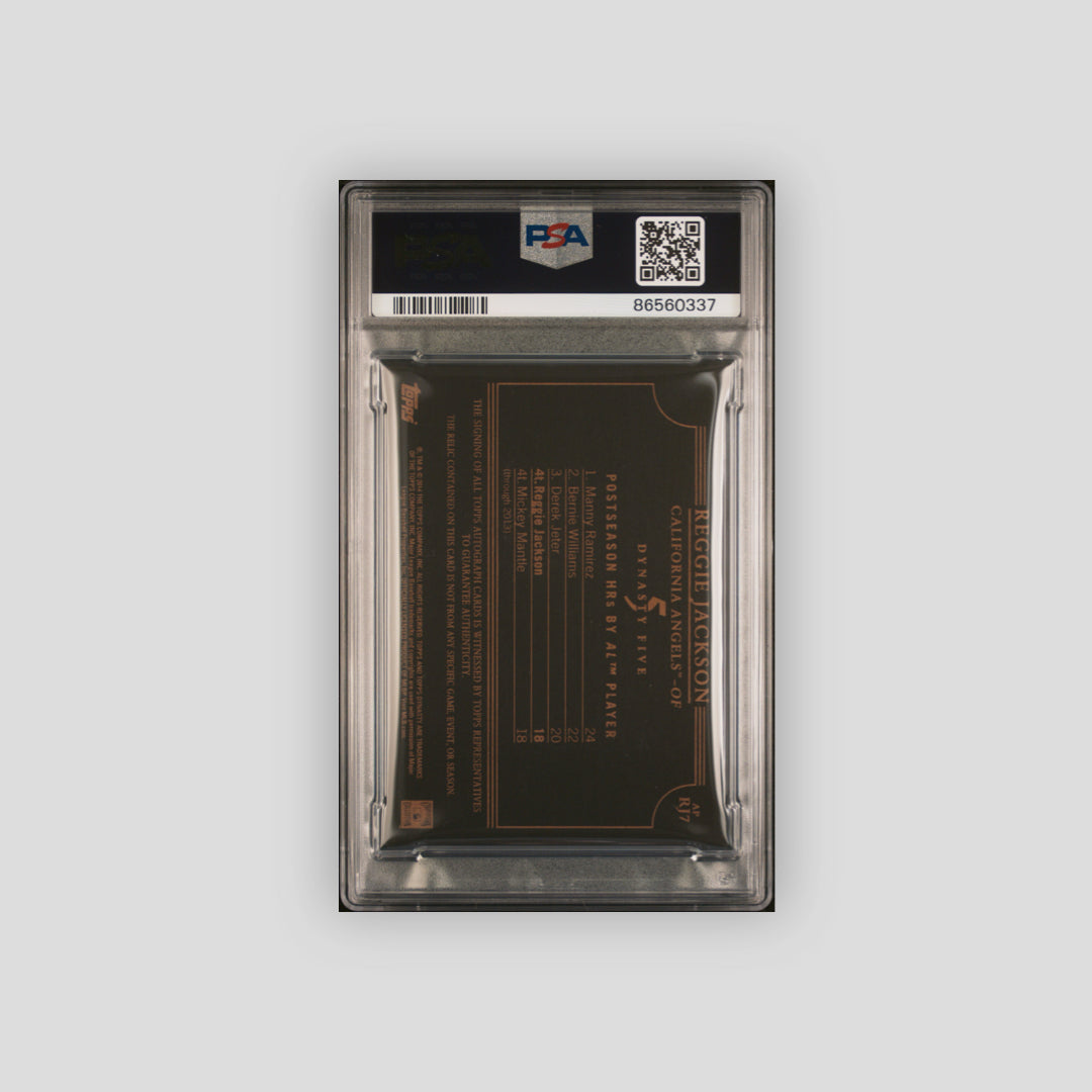 2014 Topps Dynasty Autograph Patch #APRJ7 Reggie Jackson Autograph Patch PSA 9