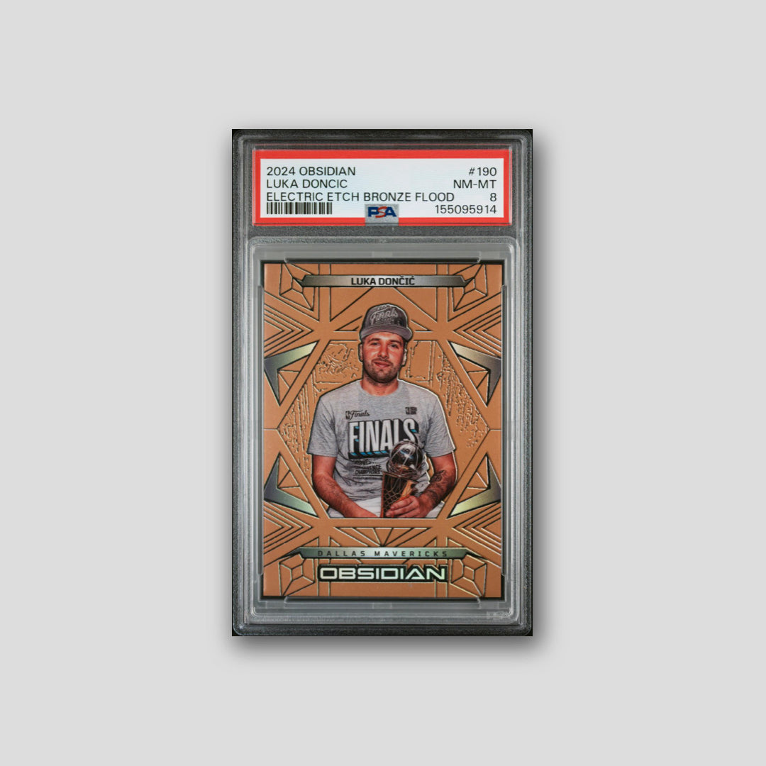 2024 Panini Obsidian Luka Doncic Electric Etch Bronze Flood #190 PSA 8 - CDP