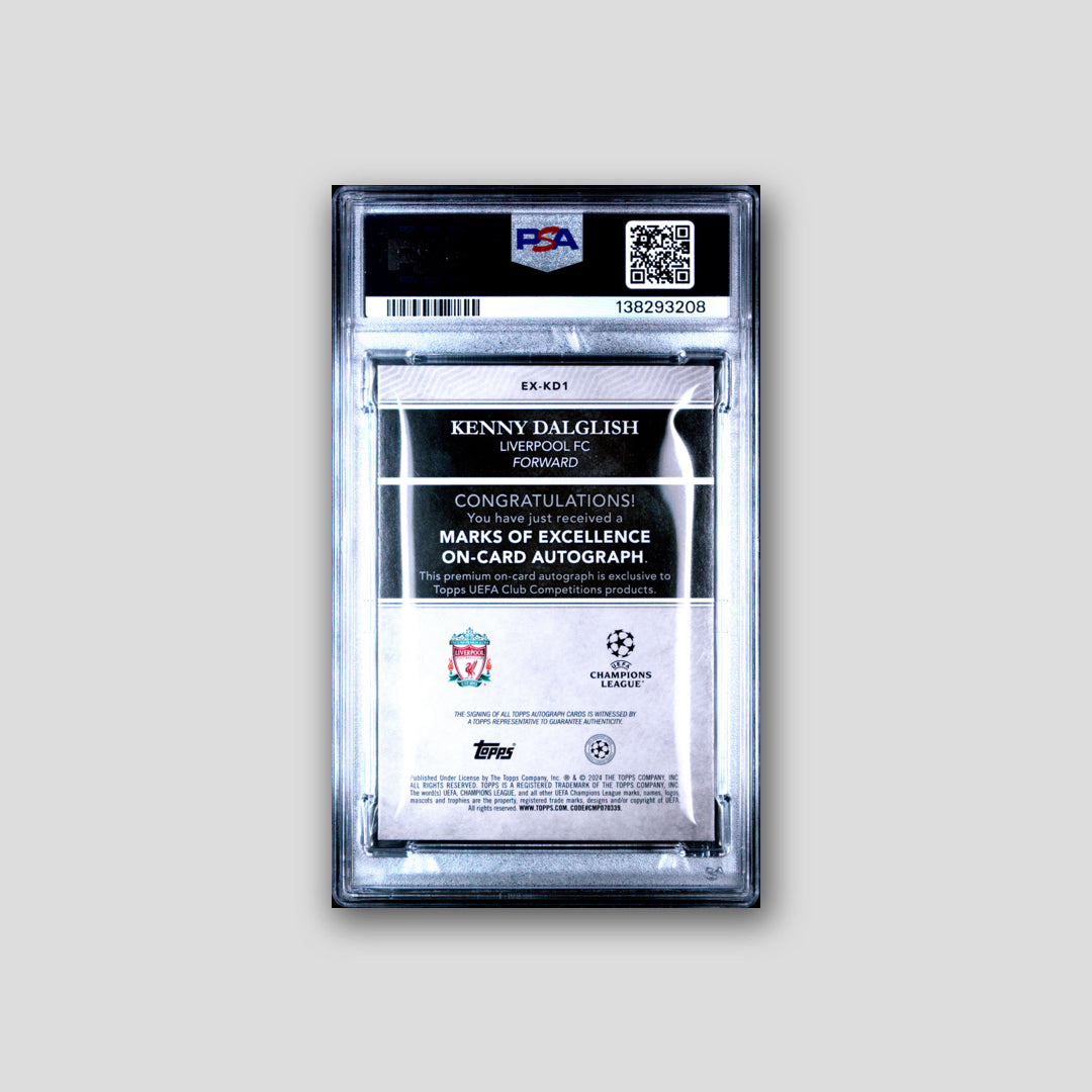 2023-24 Finest UCC Kenny Dalglish Marks of Excellence Purple #EX-KD1 PSA 9 - Q's Cards