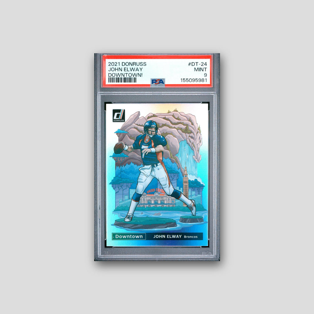 2021 Panini Donruss Downtown John Elway Downtown! #DT-24 PSA 9