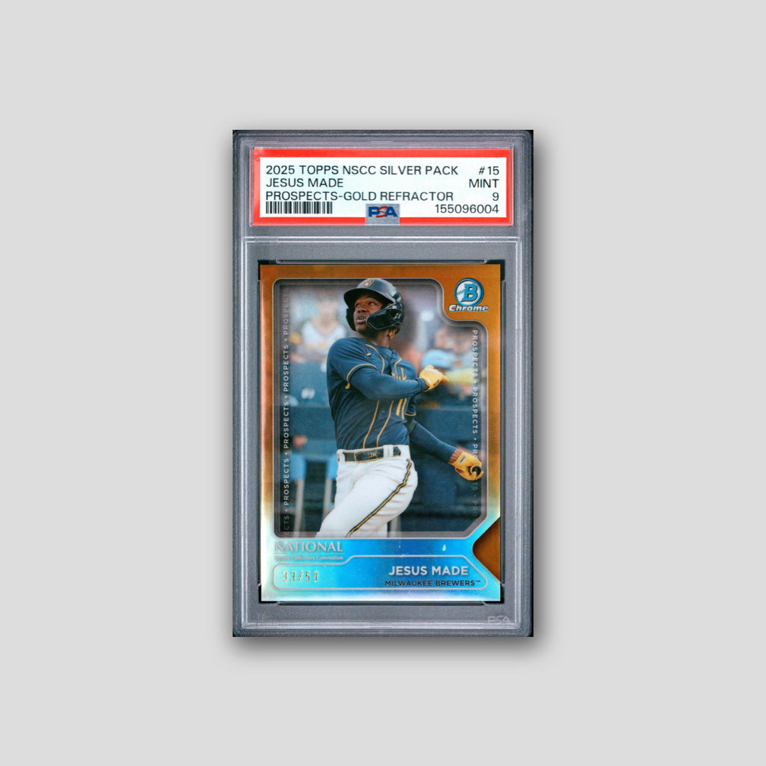 2025 Topps National SCC Jesus Made Prospects-Gold Refractor #15 PSA 9