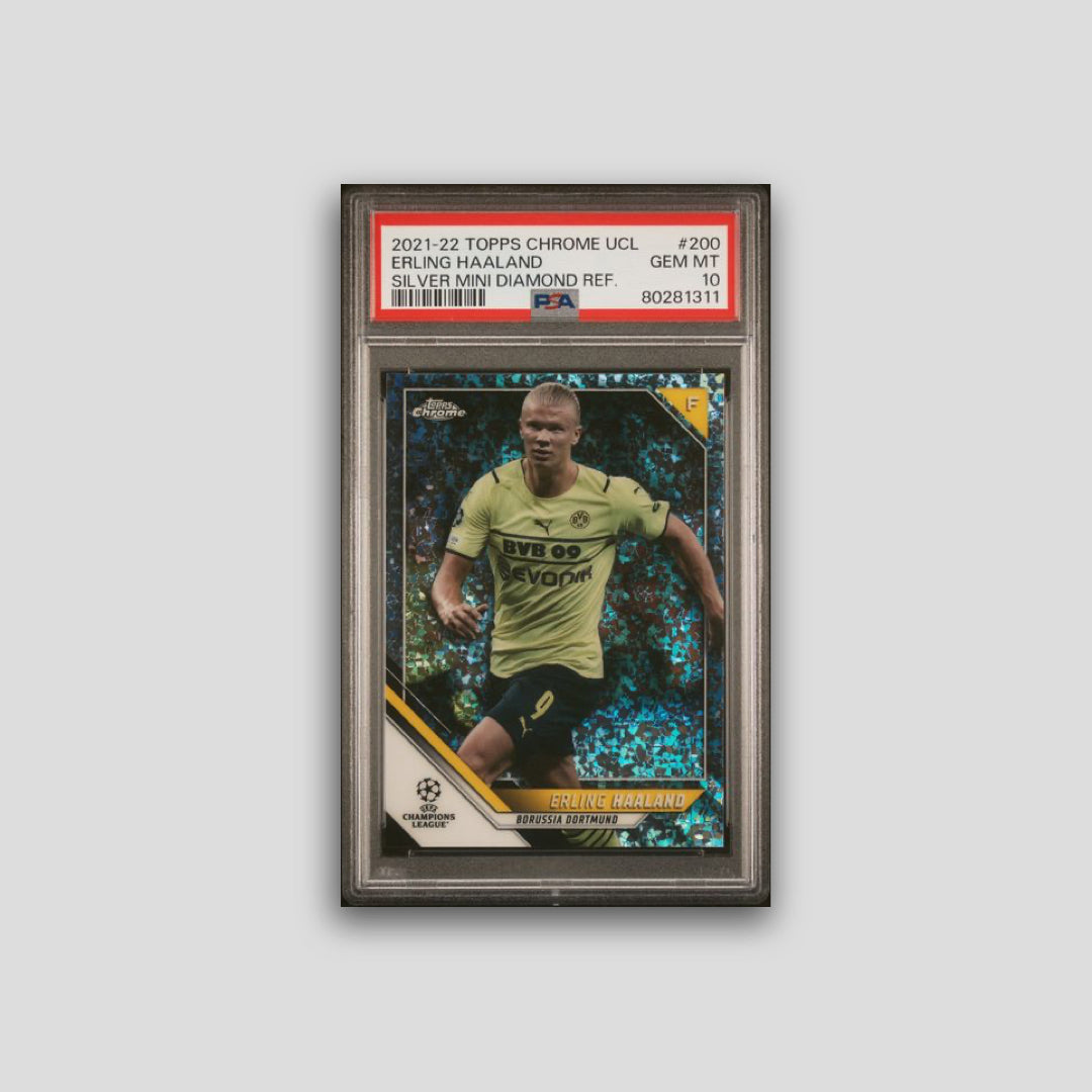 2021 Topps Chrome UCC Erling Haaland Silver Mini Diamond Ref. /275 #200 PSA 10 - Topps