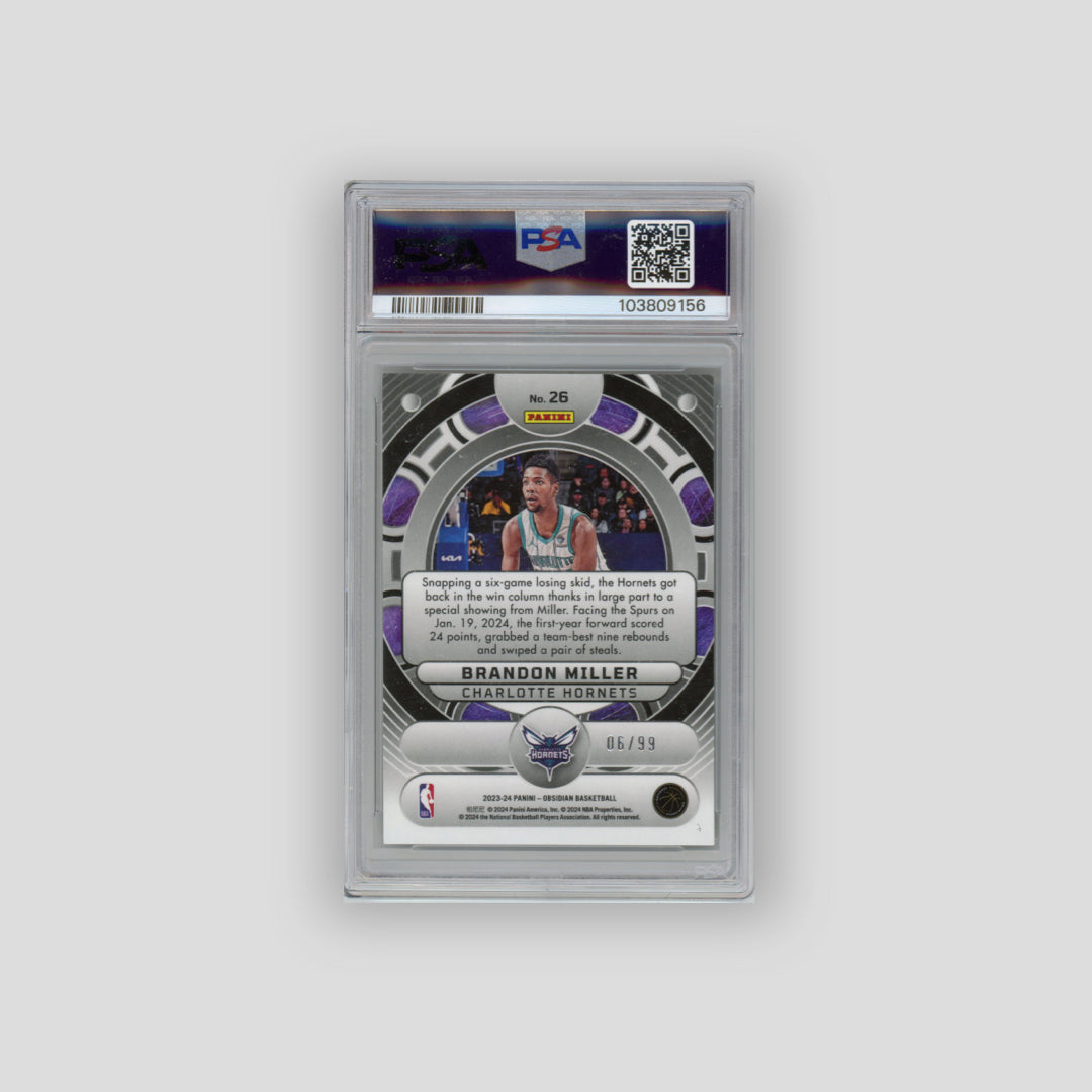 2023-24 Panini Obsidian Brandon Miller Orbital RC PSA 9 #26