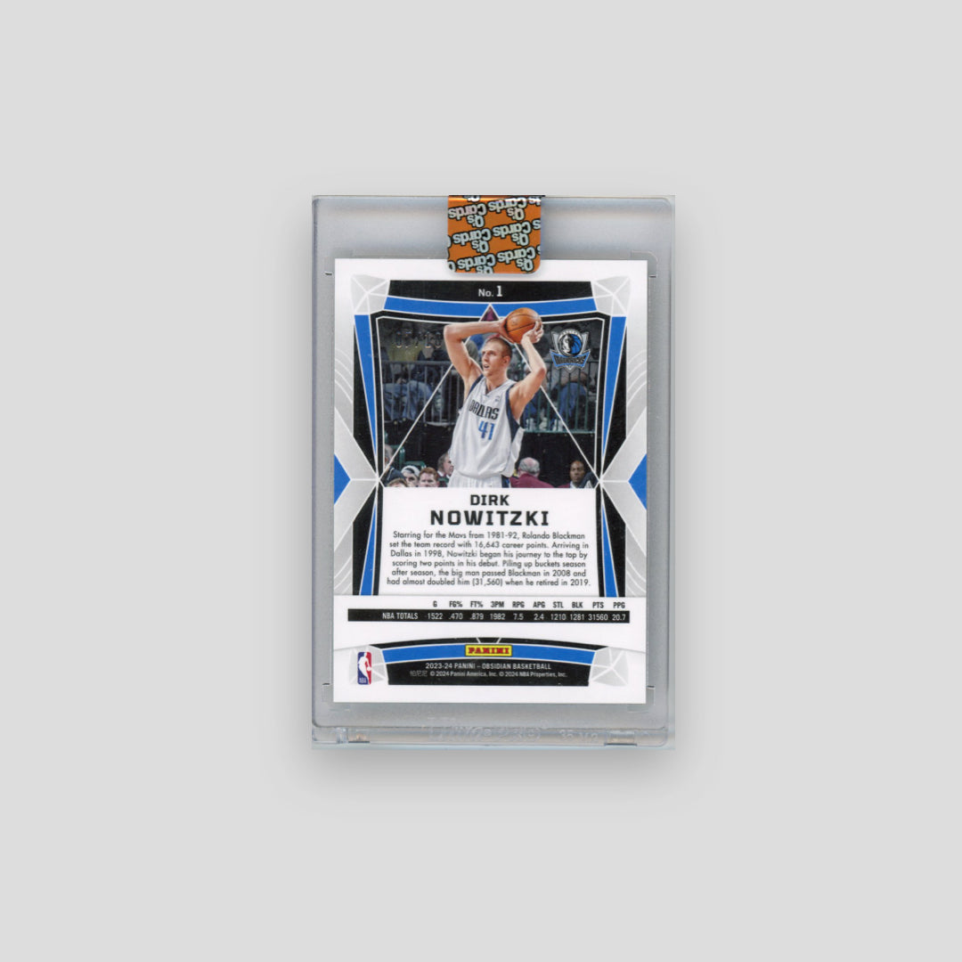 2023-24 Panini Obsidian Dirk Nowitzki Electric Etch Molten Mojo #/10 #1