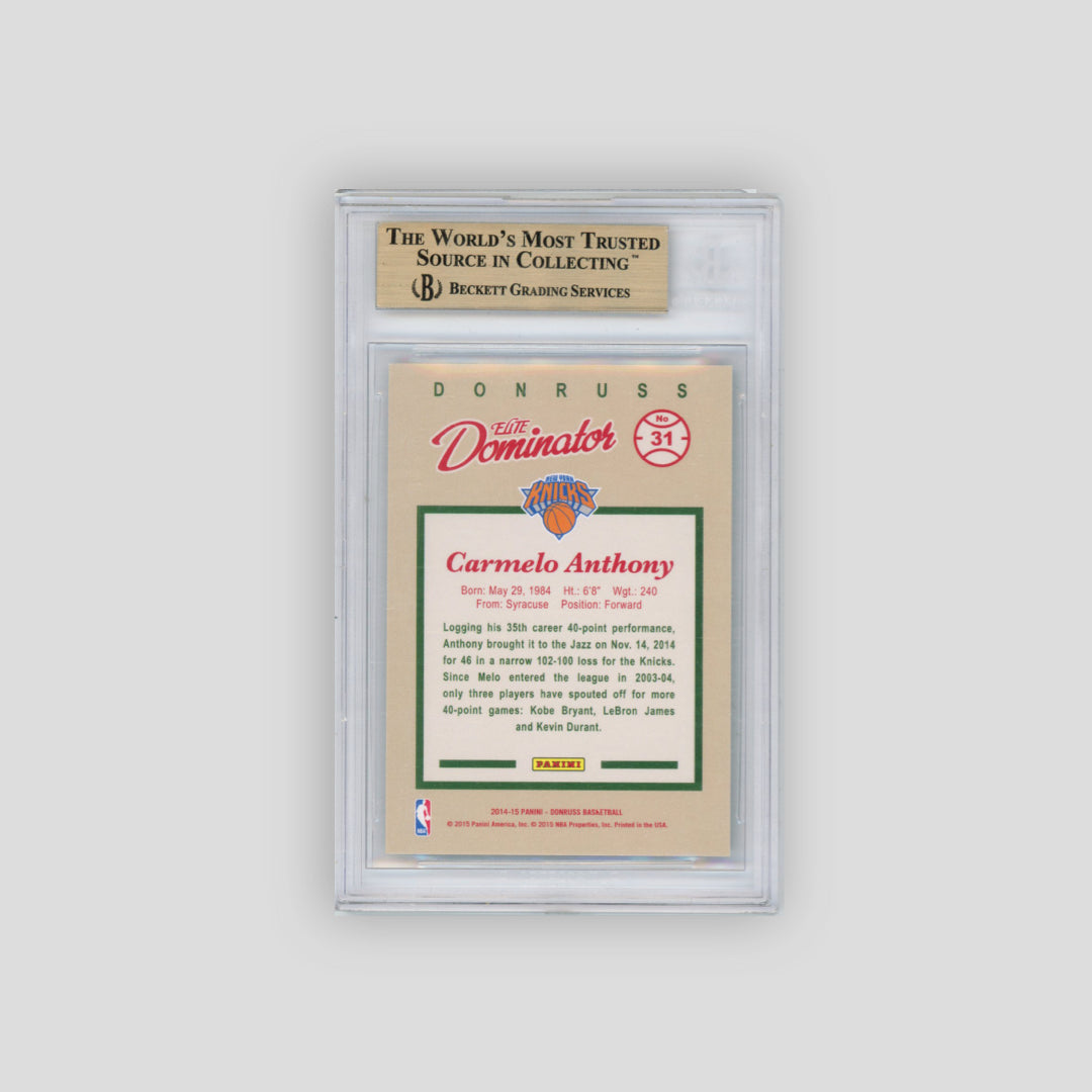 2014-15 Panini Donruss Carmelo Anthony Elite Dominators BGS 9.5 #31