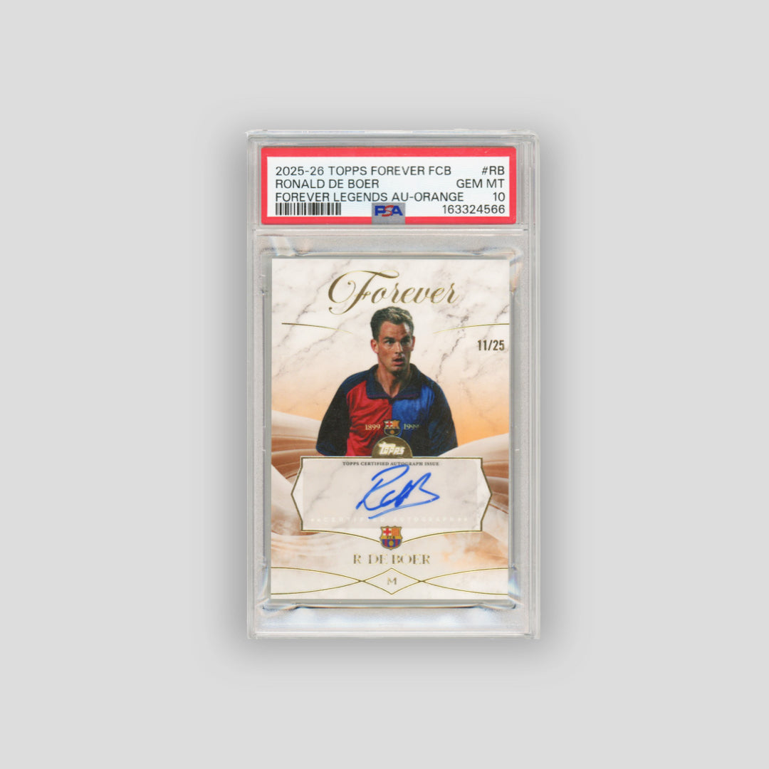 2025-26 Topps Forever FCB Ronald de Boer Auto Orange /25 #RB (PSA10) - Consigment