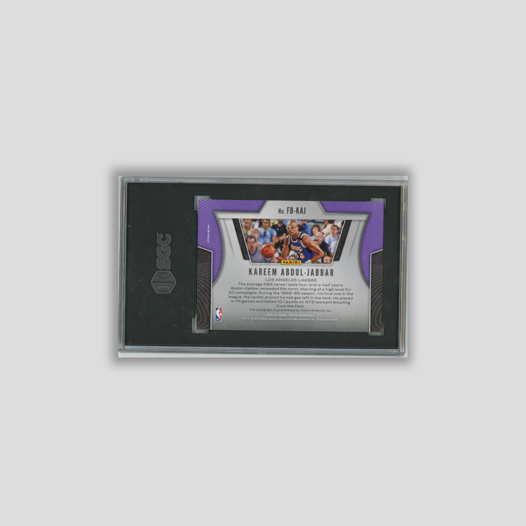 2019-20 Panini Prizm Kareem Abdul Jabbar Fast Break Auto SGC 9 / 10 #FB-KAJ